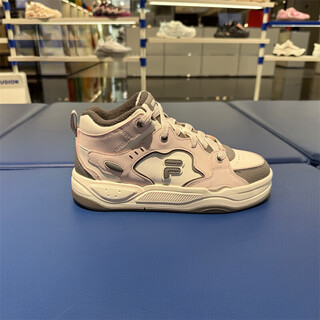 Fila trendy brand 2025 winter men's and women's bank2 high-top plus velvet sneakers warm shoes t12w/m542912 t12w542912fms lilac pink_snow white women's 36