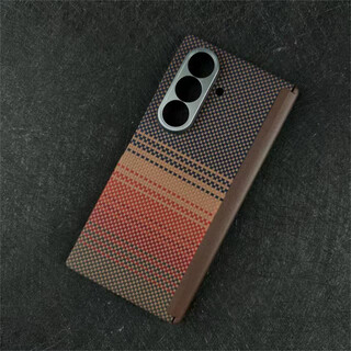 Samsung (samsung) original quality, suitable for samsung fold5 mobile phone case, kevlar aramid zfold6 hinge case, magnetic bag, fine hole, back cover + central axis protection, magnetic sunrise, samsung galaxy z fold5