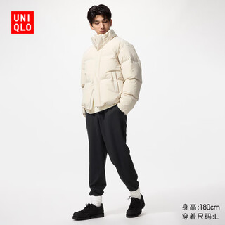 Uniqlo men's and women's couple sports trousers comfortable casual loose regular style 25 autumn and winter new style 479801 09 black l
