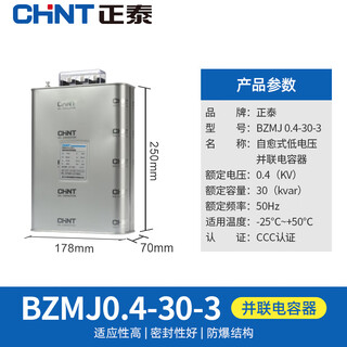 Chint bzmj (bsmj) 0.4 0.45 capacitor self-healing low voltage parallel power compensator 450v bzmj_0.4-30-3