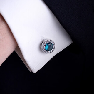 Urban take french cufflinks shirt cuff studs shirt men's cuff buttons cuff studs light luxury (size) diameter about 16.5mm_dark green