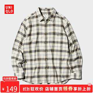 Uniqlo Überraschungspreis herren- und damen-flanell-karohemd langarmhemd dünne jacke 470189 30 hellbeige 3xl