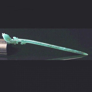 Shudou ice jade hairpin orchid jade hairpin double-sided carved ancient style hanfu cheongsam hair accessory birthday gift