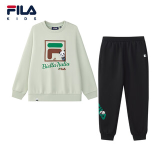 Fila suit fila children's clothing children's sweatshirt trousers 2025 autumn new style casual two-piece for boys and girls, comfortable green-lg m 105c