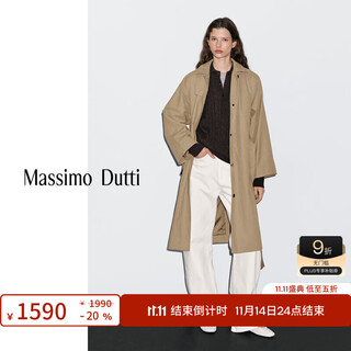 Massimo dutti new season special 2025 women's clothing urban elegant commuting style versatile casual long windbreaker 06701100 camel m (cn 170/92a)