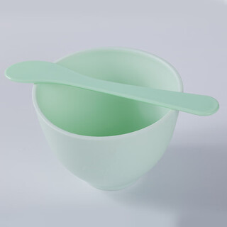 Uhc facial mask mixing bowl set 2-piece set facial mask brush stirring stick soft silicone bowl makeup tools for skin management green bowl + green trumpet stick 1 piece