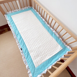 Yusenyi floral quilted korean pure cotton edge embroidery baby sheet mattress small mattress quilted blue floral class a pure cotton mattress 0*65