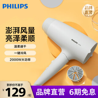 Philips hair dryer vitality small flower tube household 2100w high power hair dryer foldable constant temperature hair care 20 million negative ion hair dryer birthday gift bhd378/05