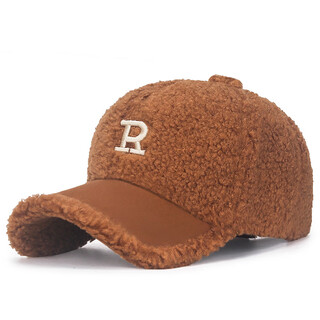 Zhenyueqi (zhenyueqi) autumn and winter internet celebrity style teddy velvet warm baseball cap fashion ladies street shooting all brown adjustable