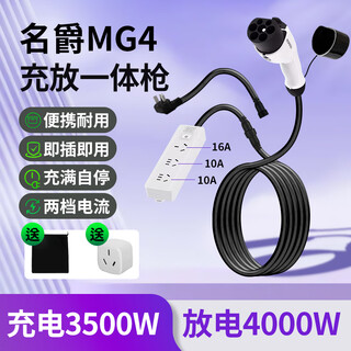 Romada's brand new mg4 special external discharge new energy universal discharge gun external plug socket plug strip tram external power converter outdoor power strip 10 meters charging and discharging integrated gun + storage bag - 4 square lines outdoor travel power converter 220v