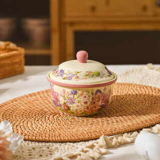 Tuojin jingdezhen quality flower-like brocade stew pot water-proof household ceramic with lid for one person soup small stew pot steamed chicken flower blossom-like brocade yellow stew pot
