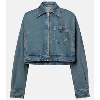 Prada luxury women's short denim jacket blue 20 | 42 it