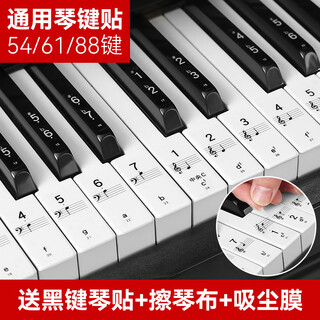 Perseus nano piano keyboard stickers 88/61/54 key universal electronic keyboard electric piano beginner children's simplified music note stickers nano glue-free key stickers free black key stickers + cleaning cloth + dustproof stickers