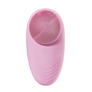 Silicone facial cleanser new electric pore cleaner facial massager ultrasonic face wash brush factory direct supply pink