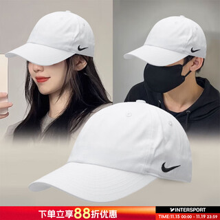 Nike hats for men 2025 new sports hat women's baseball cap fashionable peaked cap breathable and comfortable sun hat 100/white/new arrival m/l