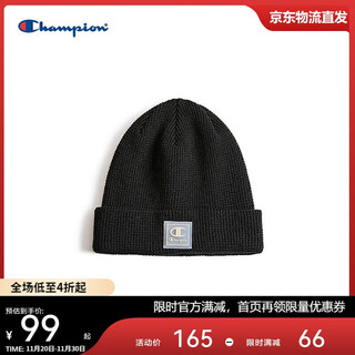 Champion美国冠军针织帽男女 秋冬百搭冷帽23FWA35 黑色 MIC