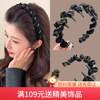 Xiangwan headband women's winding fabric headband temperament high-end toothed anti-slip pressure hair hoop headband hair accessories gift