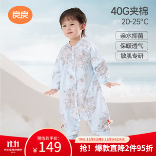 Liangliang baby sleeping bag anti-kick quilt baby's four-season universal children's split-leg sleeping bag pianpian blue 90/48