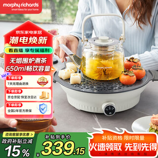 Morphyrichards health kettle electric ceramic stove tea maker tea maker multifunctional fireplace tea maker black tea flower tea maker tea steamer no choice of utensils 0.65l mr6083 white