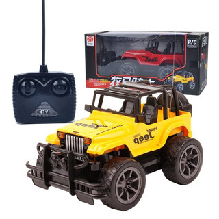 Shantou lincun four-way remote control car wireless racing off-road high-speed jeep electric cool boy toy for children aged 3 years and 6 years old yellow