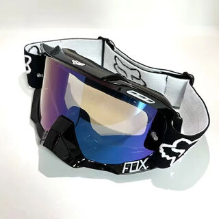 Fox goggles fox goggles helmet rally helmet goggles men's motorcycle off-road motorcycle mountain bike wind and sand black frame blue color film day and night - free storage bag