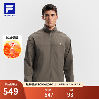 Fila official couple's style reversible jacket 2025 winter new fitness sports loose stand-up collar top planet cup brown-bn s 165/88a/s