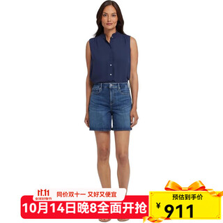 NYDJ女士短裤塑形舒适高腰宽松休闲日常牛仔百搭简约 Valencia Surf 均码 |14