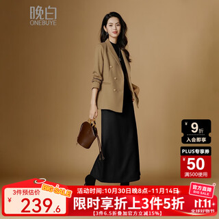 Late white new product 2025 autumn style fashionable shoulder suit versatile commuting ol age reducing suit jacket women khaki m