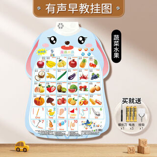乐乐鱼宝宝有声早教挂图点读发声书婴幼儿童识字启蒙玩具拼音字母表认知 果蔬兔子款