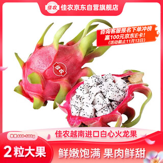 Goodnon vietnam imported white heart dragon fruit 2 packs medium large fruit single fruit 400g-500g fresh fruit direct from the source