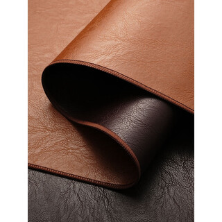 Fantasy cowhide tablecloth dining table mat no-wash coffee table protective pad sideboard double-sided two-color light tea brown + dark coffee brown 90x180cm