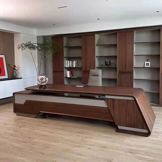 Suyu new chinese style desk solid wood boss desk simple modern chairman executive desk walnut president desk computer desk customized size and color please contact customer service