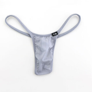 New men's thong low-waisted thin nylon breathable fashion men's sexy thong t-pants stretchy and comfortable black s