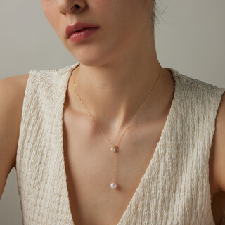 Zunding pearl-18k gold seawater pearl chinese south pearl white pearl chopard pendant pendant (including chain) 5-8.5mm white 5-8.5mm