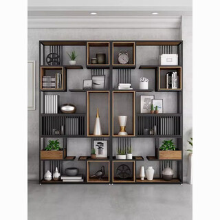 Pupan partition shelves iron art floor-to-ceiling living room bogu shelves solid wood storage study bookcases industrial style office bookshelf zaoyuan bogu shelves 100*30*180