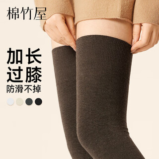 Mianzhuwu anti-slip stovepipe thigh socks knee-protecting high cotton socks 24 winter new over-the-knee socks women's stockings 2 pairs