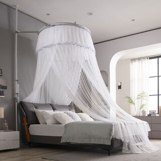 Yusenyi tiandi pole mosquito net round ceiling princess 18m bed home bedroom telescopic bracket 2 meters the diameter of the mosquito net dome is 1.2 meters, one-size-fits-all, you can choose any size when placing an order. width 0.9, length 2.0