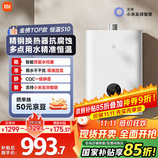 Mijia xiaomi dual drive water servo constant temperature s10 16-liter smart gas water heater level 1 silent natural gas capacity increase energy saving gas saving national subsidy trade-in mj05