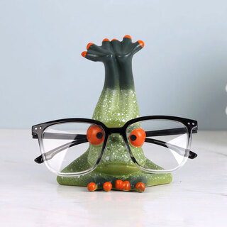 何佳功放眼镜的支架 创意胖虎眼镜放置架摆件眼镜店装饰道具展示支架可 倒立青蛙