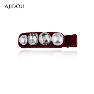 Ajidou red velvet series hair clip women's fashion velvet hair accessories red 1 piece