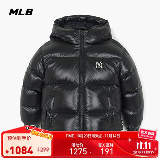 MLB羽绒服男女亲子同款短款连帽防水运动服25冬7ADJB0556-50BKS-160