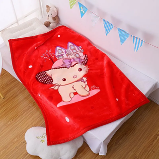 Children's blanket newborn baby blanket double layer cloud blanket baby spring autumn winter nap quilt kindergarten quilt big red (110*140) 2.3jin jin equals 0.5kg thickened for personal use (self-sealing transparent bag)