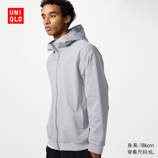 Uniqlo cárdigan con capucha y cremallera polar a prueba de viento para hombre/chaqueta de manga larga 25 otoño e invierno nuevo estilo 481182 02 gris claro l /175/100a