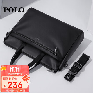 Polo briefcase men's business handbag men's 16-inch computer bag men's conference briefcase business trip shoulder bag men