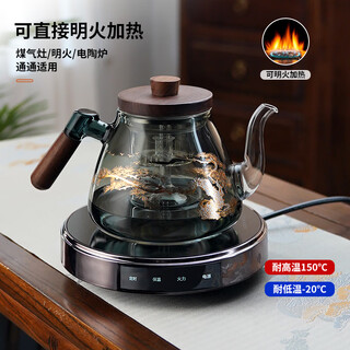 Full teapot set glass side handle kettle electric ceramic stove tea set 2025 new tea set kettle tea stove side handle xianghe pot (muqiu model) + sk-b11 electric ceramic stove