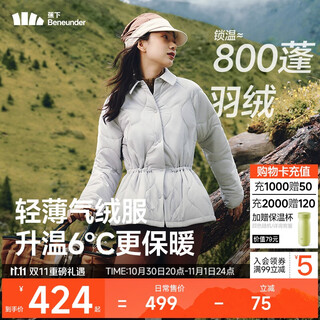 Beneunder jacket women's autumn and winter air velvet lapel mid-warm fashion outdoor cl003 blue smoke gray m