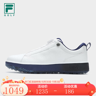 Fila official men's shoes gf 1911 trainer soft spike golf shoes comprehensive training shoes men's high golf shoes bright white-bw 41
