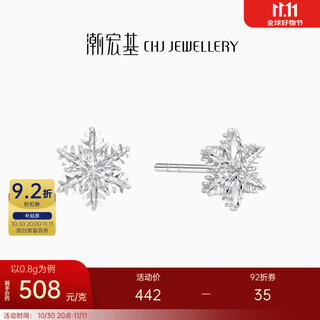 Chao acer frosty snowflake platinum earrings for women pt950 earrings as a birthday gift for girlfriend, priced at rmb 170, 0.75g, one pair, contains silicone ear plugs
