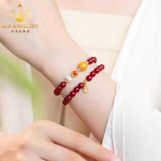 Bailuoqi xiangxi original ore cinnabar bracelet double circle multi-turn southern red beeswax pearl multi-treasure bracelet for women 6mm beads