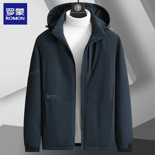Romon's new winter thickened cotton coat men's loose plus size removable hood casual jacket middle-aged dad's warm cotton coat dark green 2xl